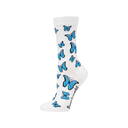 Bamboozld Women's Blue Butterflies Bamboo Socks