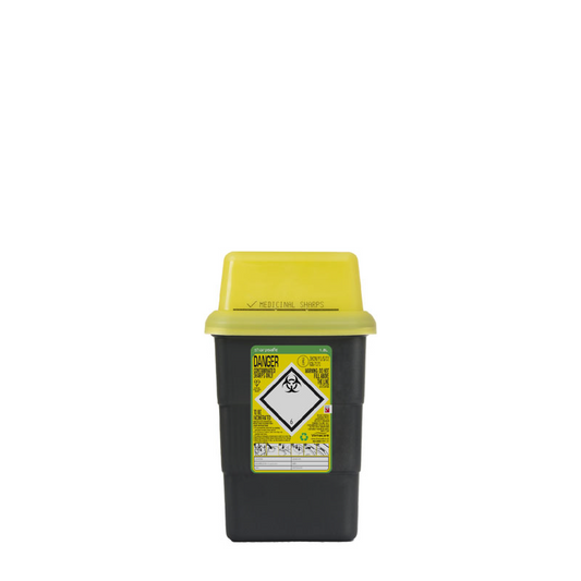 Sharpsafe 1.8 Litre Yellow Lid Recycled Polymer Container