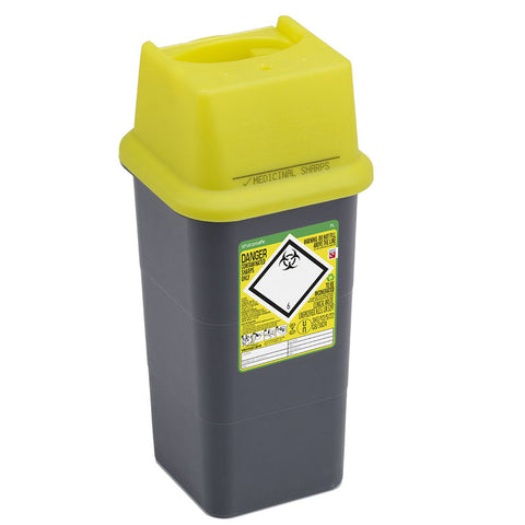 Sharpsafe 7 Litre Yellow Lid Recycled Polymer Container Sharpsafe 7 Litre Yellow Lid Recycled Polymer Container