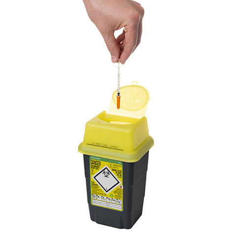 Sharpsafe 1.8 Litre Yellow Lid Recycled Polymer Container Sharpsafe 1.8 Litre Yellow Lid Recycled Polymer Container