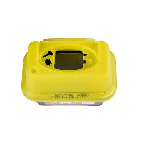 Sharpsafe 2 Litre Yellow Lid Recycled Polymer Container Sharpsafe 2 Litre Yellow Lid Recycled Polymer Container
