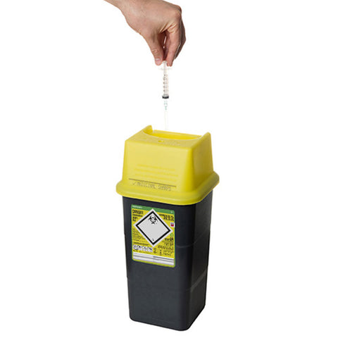 Sharpsafe 7 Litre Yellow Lid Recycled Polymer Container Sharpsafe 7 Litre Yellow Lid Recycled Polymer Container