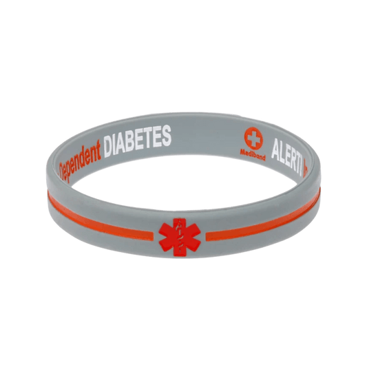 Mediband Insulin Dependant Reversible Wristband Silver