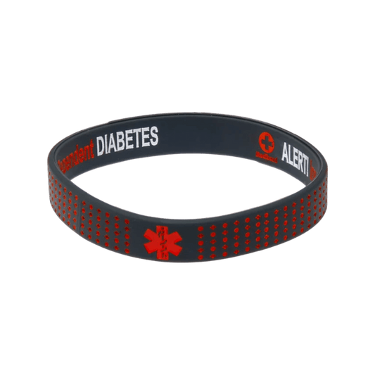 Mediband Insulin Dependent Reversible Wristband Dark Grey with Dots