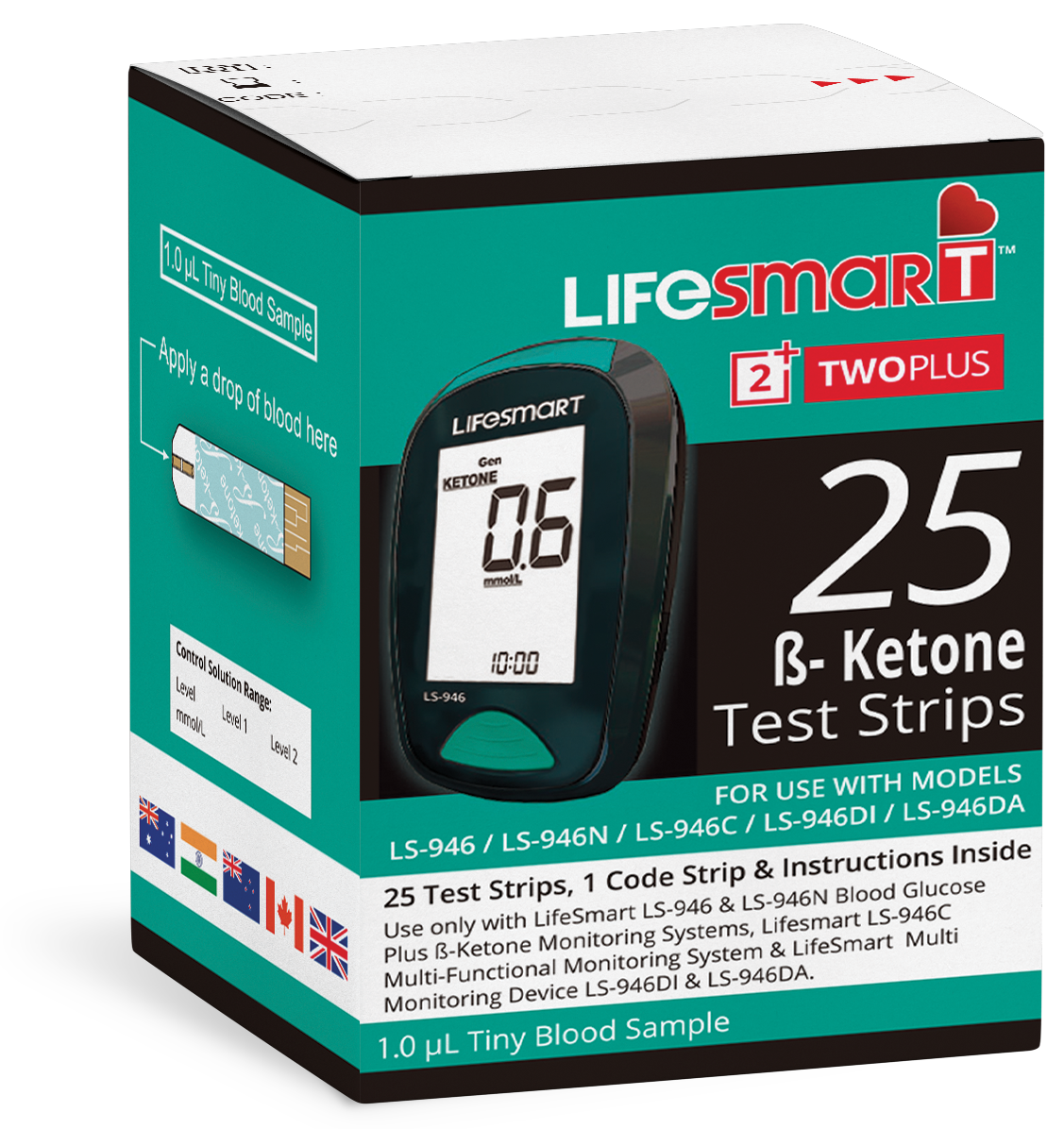 LifeSmart 2TwoPlus Ketone Test Strips 25pk