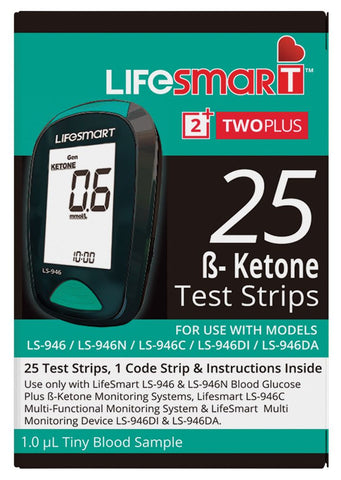 LifeSmart 2TwoPlus Ketone Test Strips 25pk LifeSmart 2TwoPlus Ketone Test Strips 25pk