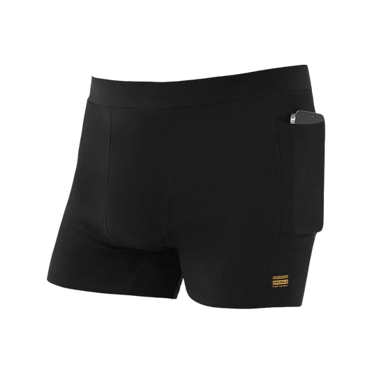 Frank & Beans Men's Pocket-Pro Boxer Briefs with Side Pockets Black