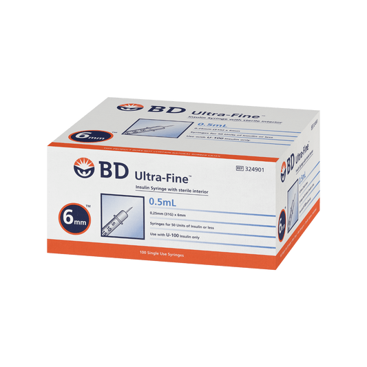 BD Ultrafine Syringe 31G 0.5ml 6mm 100pk