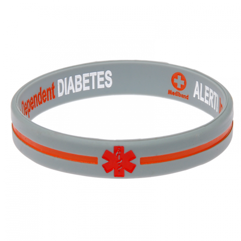 Mediband Insulin Dependant Reverse Wristband Silver Mediband Insulin Dependant Reverse Wristband Silver