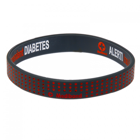 Mediband Insulin Dependent Reverse Wristband Dark Grey with Dots Mediband Insulin Dependent Reverse Wristband Dark Grey with Dots