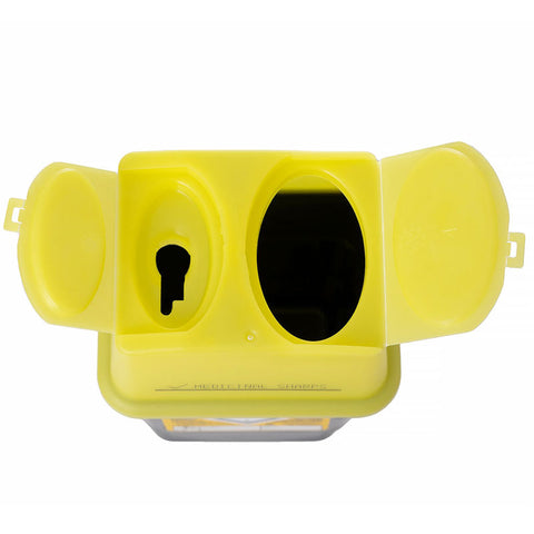 Sharpsafe 1 Litre Yellow Lid Recycled Polymer Container