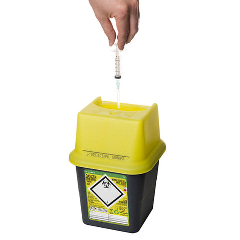 Sharpsafe 4 Litre Yellow Lid Recycled Polymer Container