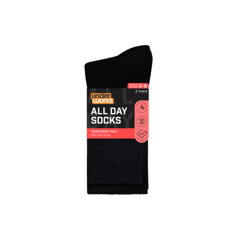 All Day Socks Ladies Cushion Crew 2pk