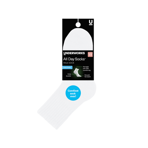 Underworks Women's All Day Socks Mid Crew Walk