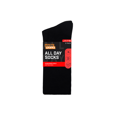 All Day Socks Men's Cushion Crew 2pk