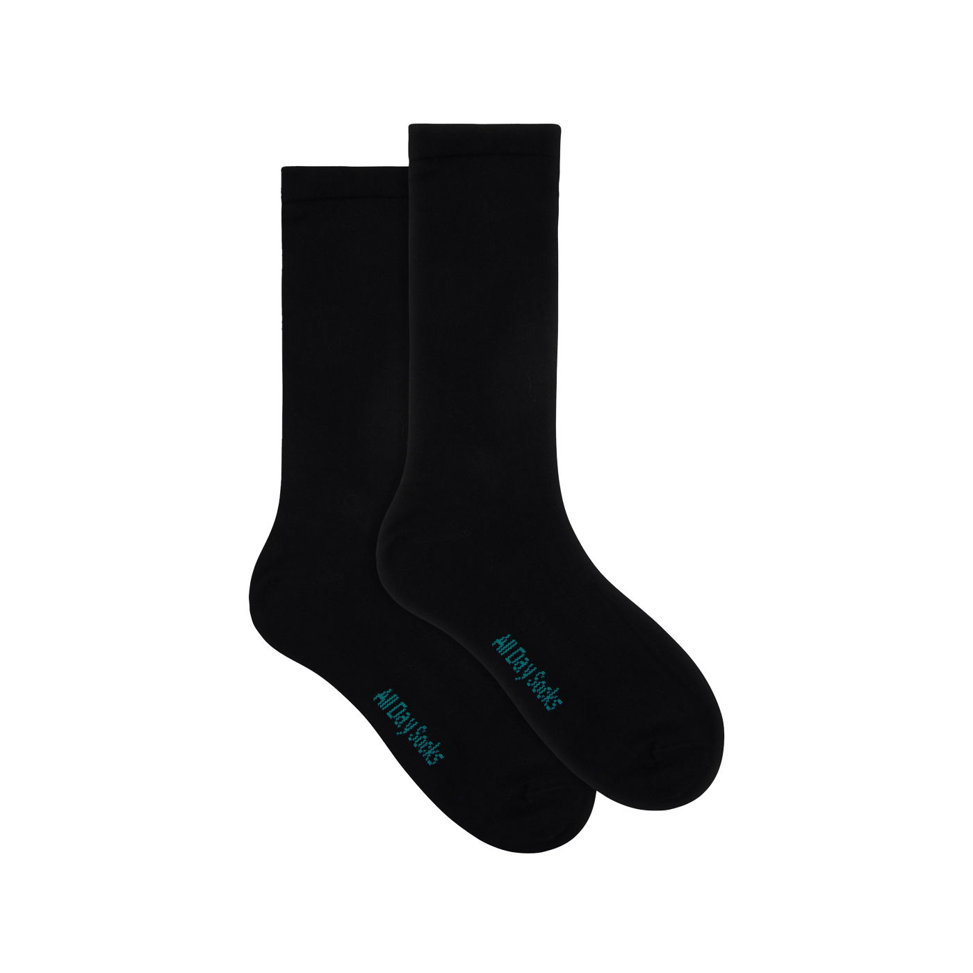 Underworks Men's All Day Socks Fine Crew Black 2pk