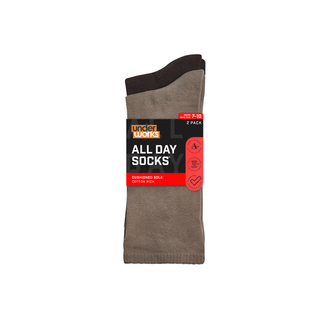 All Day Socks Men's Cushion Crew 2pk