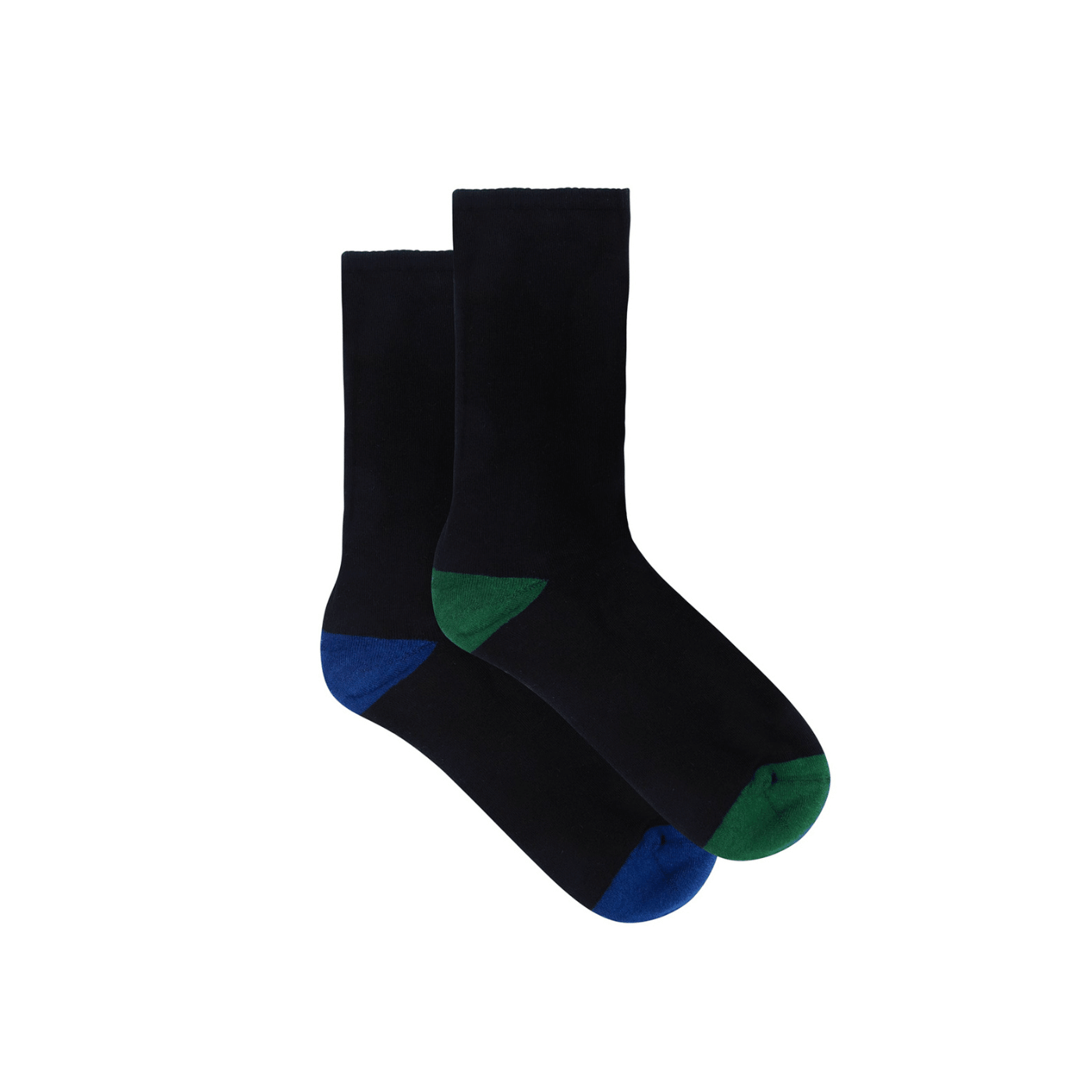 All Day Socks Men's Cushion Crew with Colour Heel and Toe 2pk