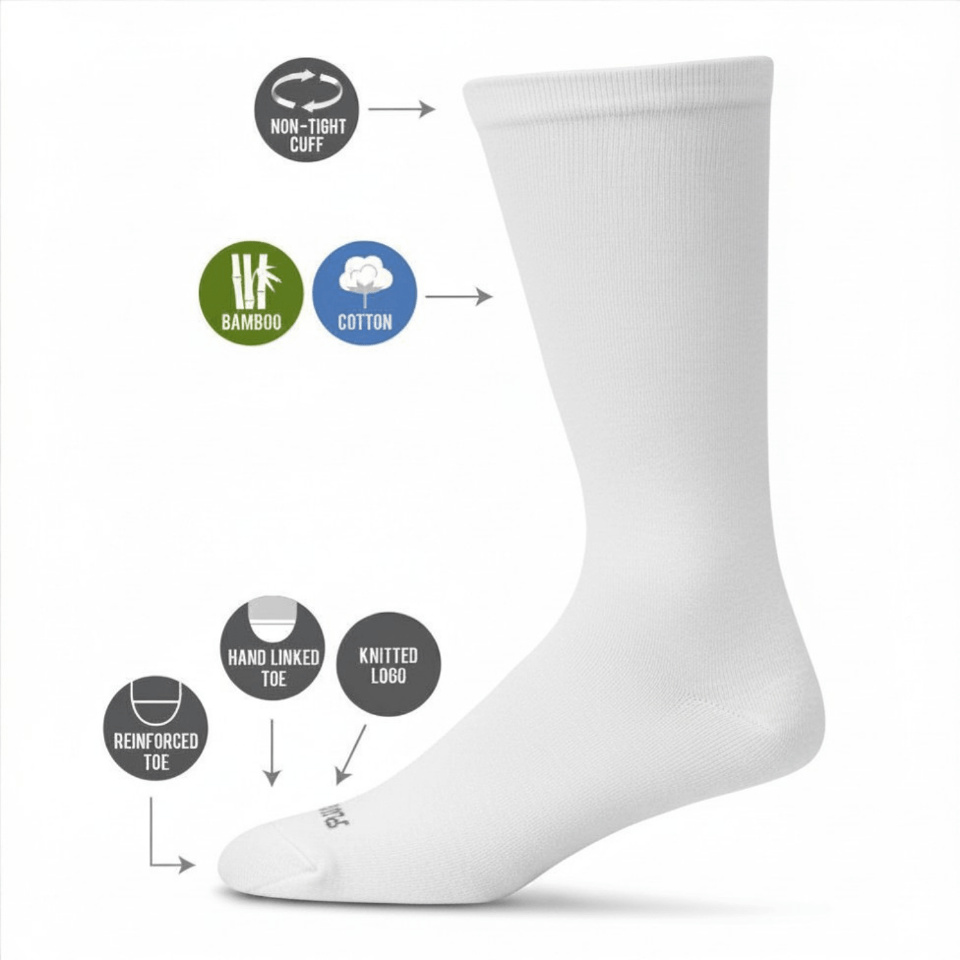 Pussyfoot Men's Bamboo Cotton Health Socks