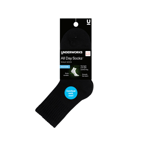 Underworks Women's All Day Socks Mid Crew Walk