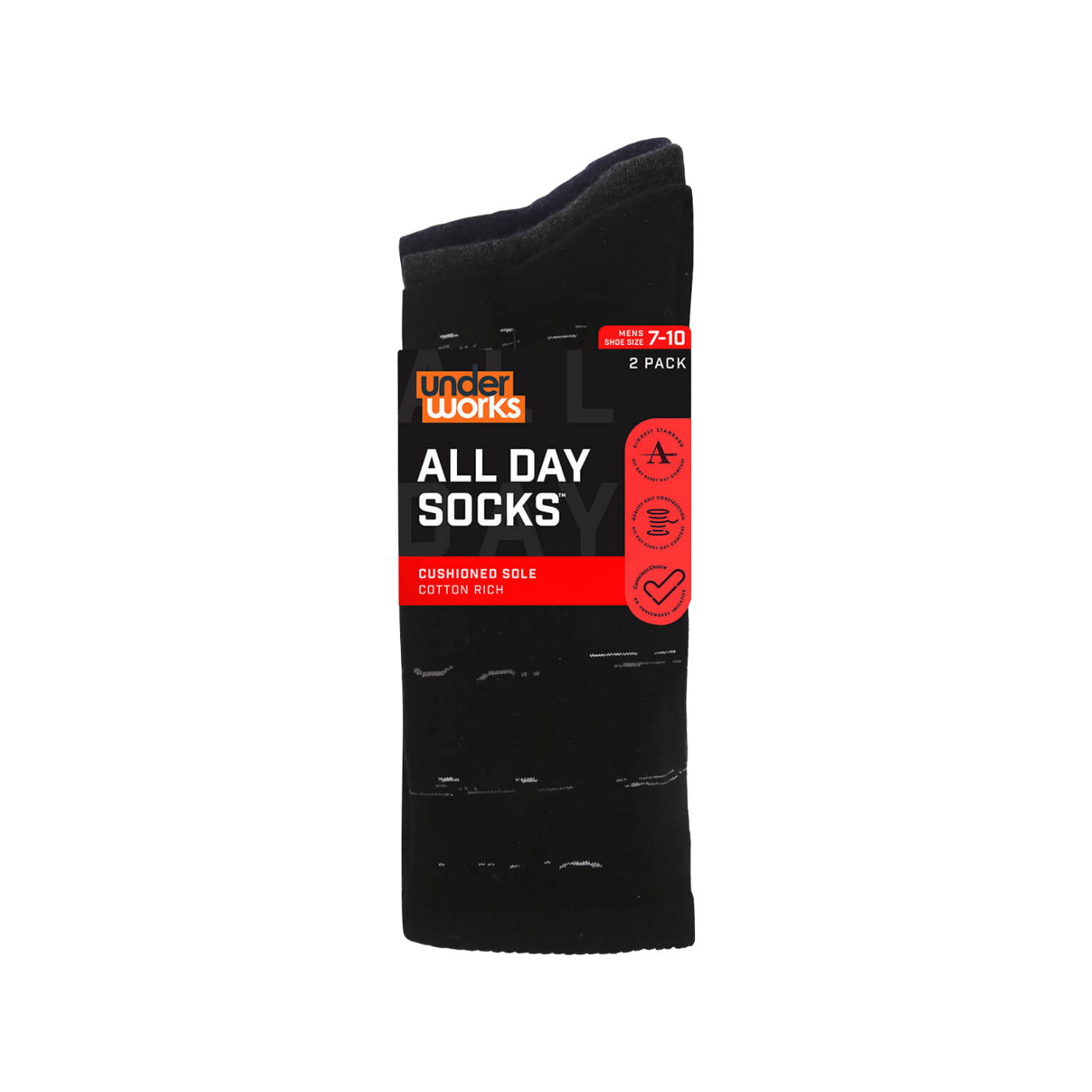 Underworks Men's All Day Socks Cushioned Crew Patterned 3pk