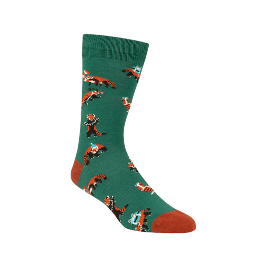 Bamboozld Men's Christmas Red Panda Bamboo Socks