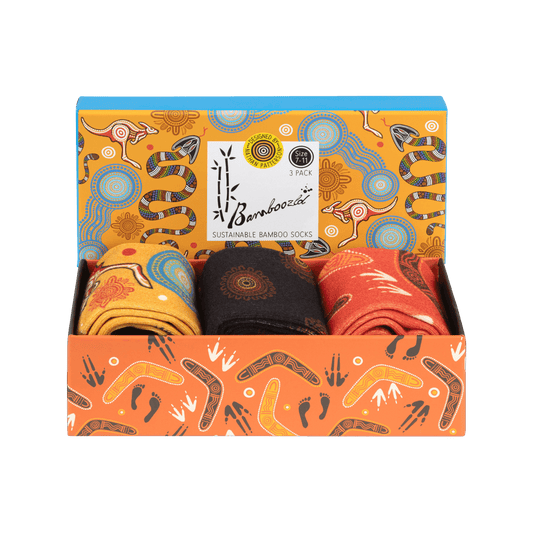 Bamboozld Men's Native Australia Dreamtime Gift Box 3pk