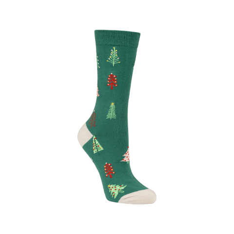 Bamboozld Women's Dainty Jolly Trees Bamboo Socks
