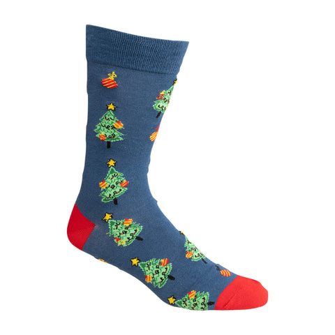 Mens christmas trees bamboo sock