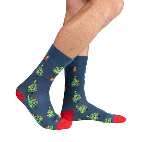 Mens christmas trees bamboo sock