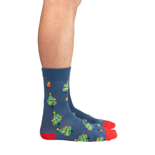 Mens christmas trees bamboo sock