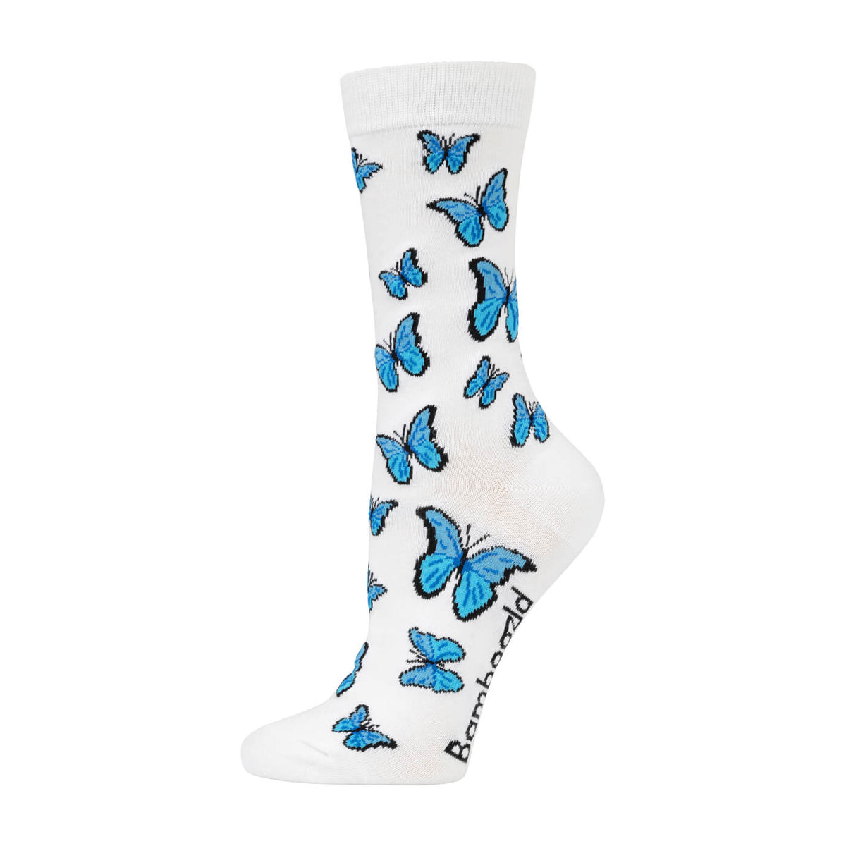 Womens blue butterflies bamboo sock