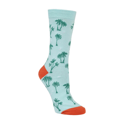 Womens palm trees bamboo sock