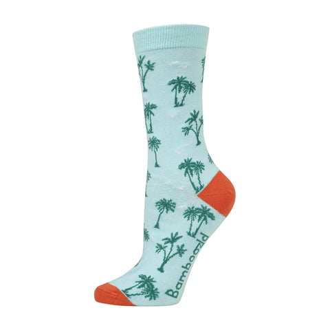 Womens palm trees bamboo sock