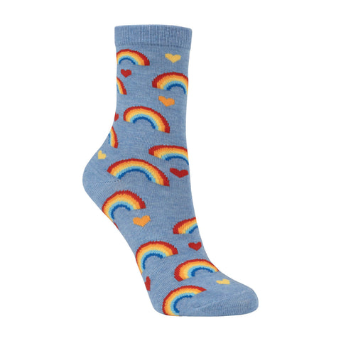 Kids rainbow hearts bamboo sock