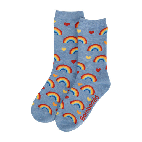 Kids rainbow hearts bamboo sock