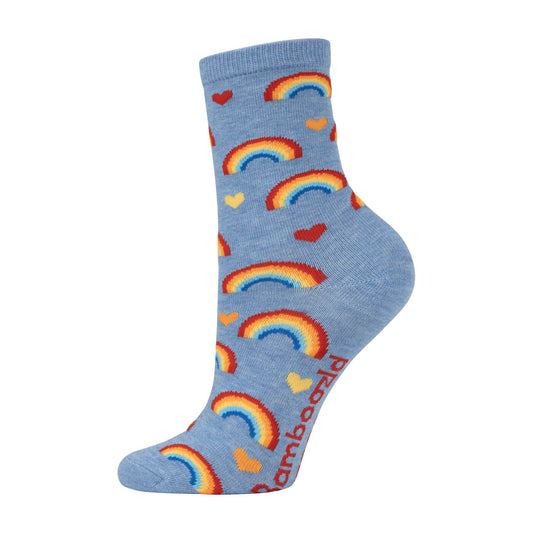 Kids rainbow hearts bamboo sock