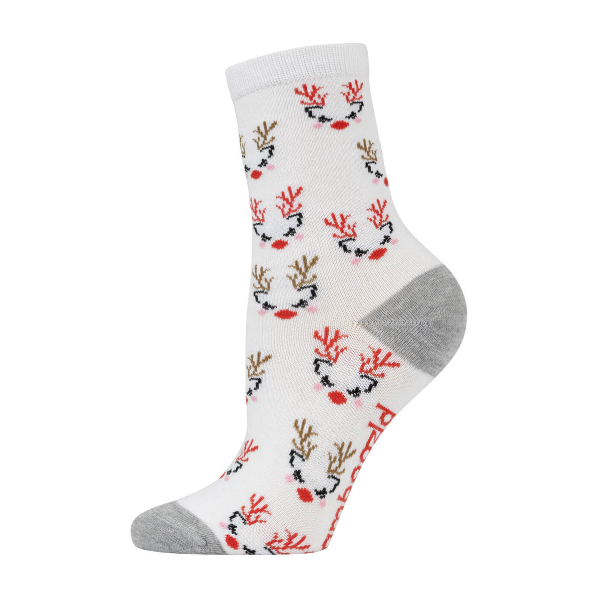 Kids reindeer faces bamboo sock