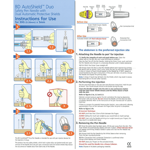 BD AutoShield Duo Safety Pen Needle 5mm
