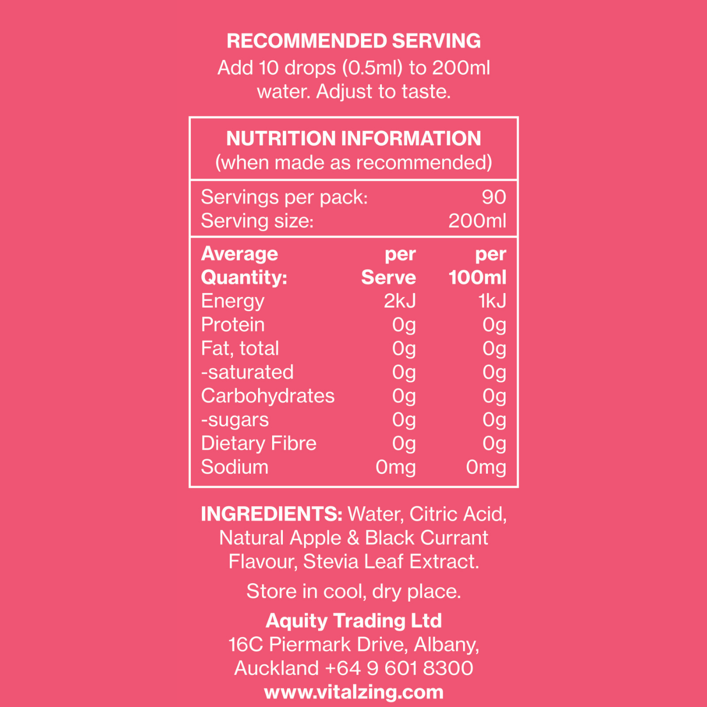 Vital Zing Water Drops Apple & Blackcurrant 45ml