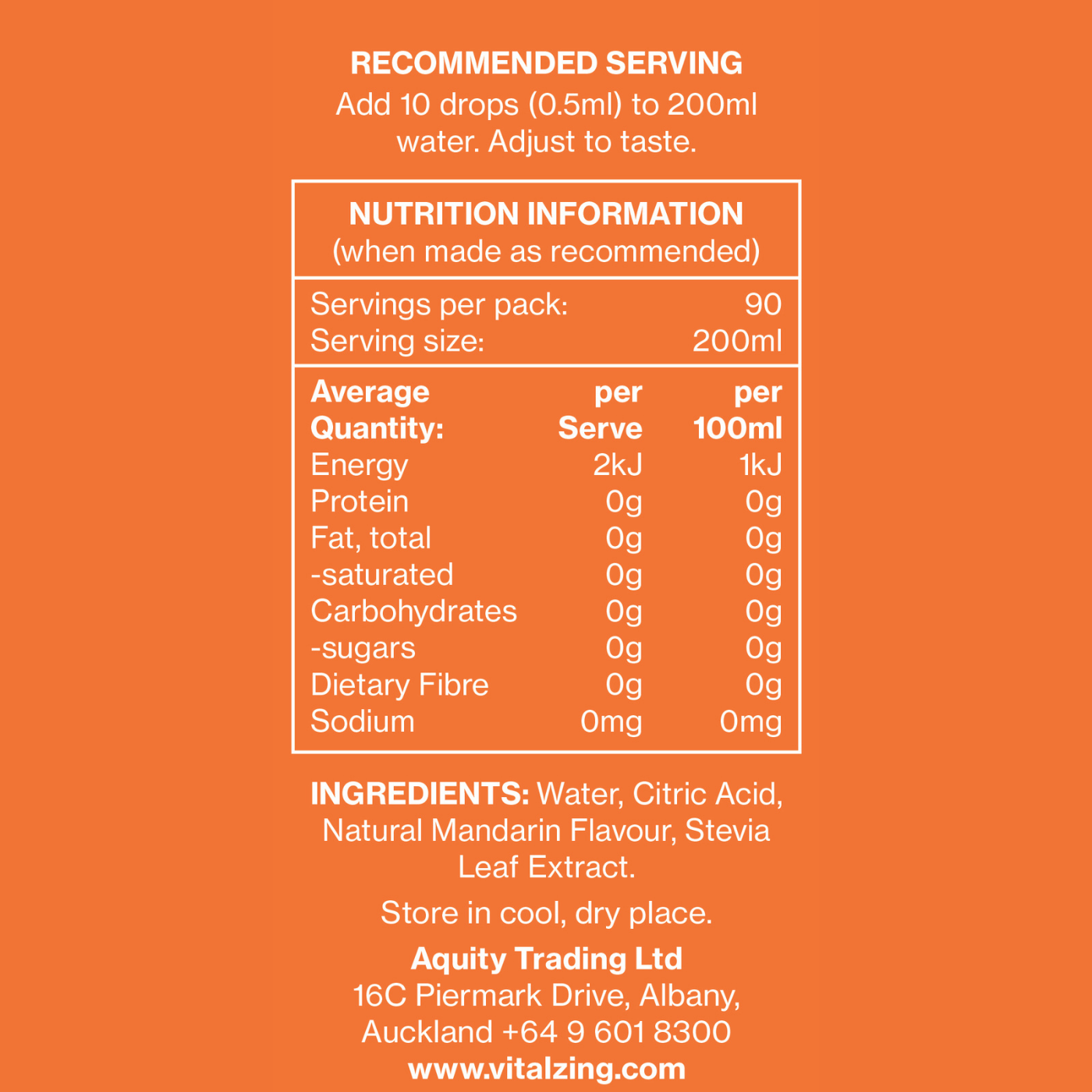 Vital Zing Water Drops Mandarin 45ml