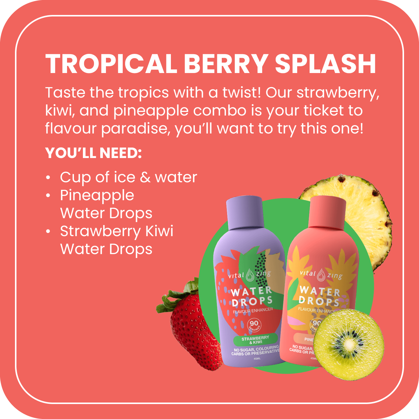 Vital Zing Water Drops Pineapple 45ml