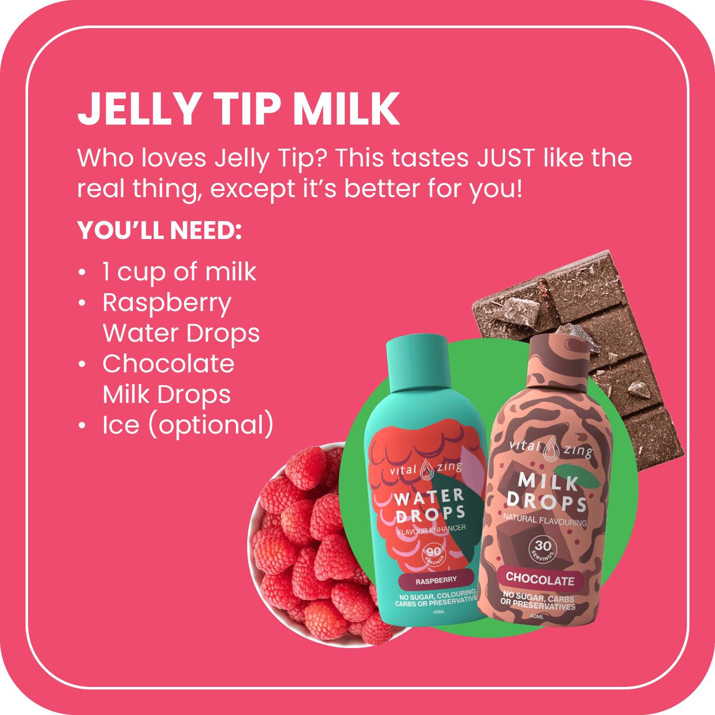 Vital Zing Water Drops Raspberry 45ml