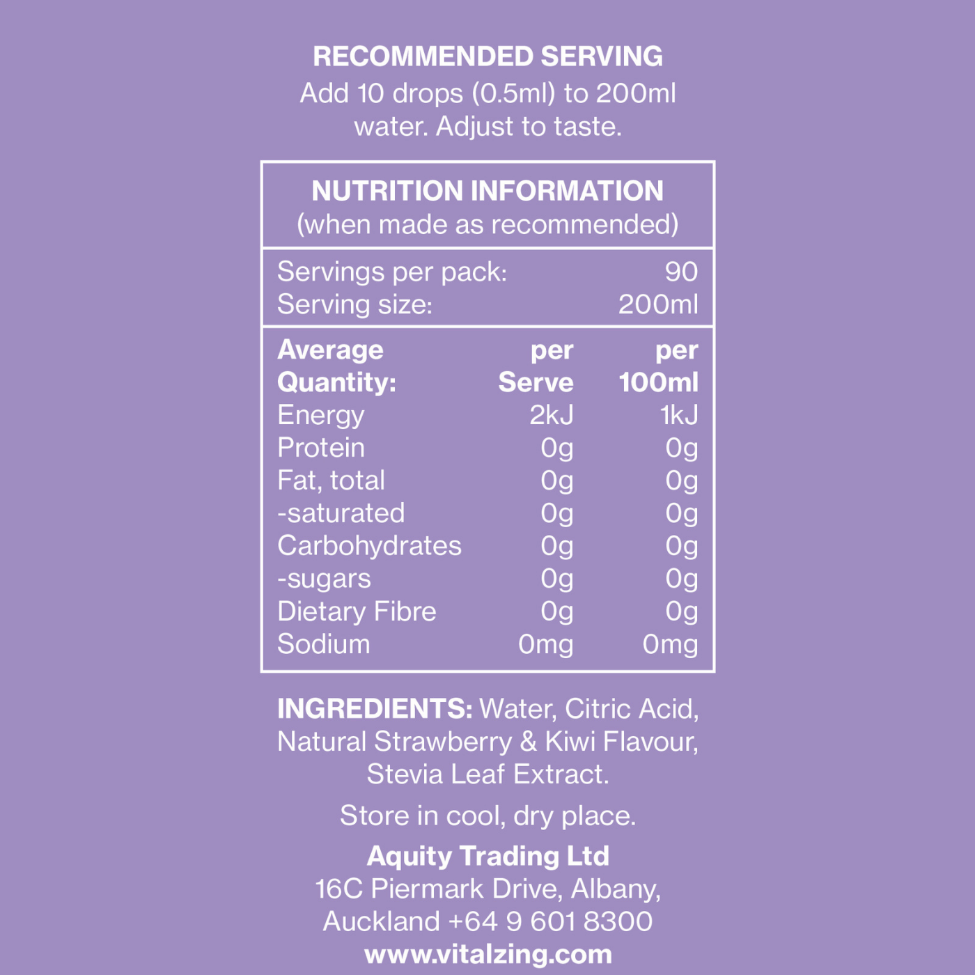 Vital Zing Water Drops Strawberry & Kiwi 45ml