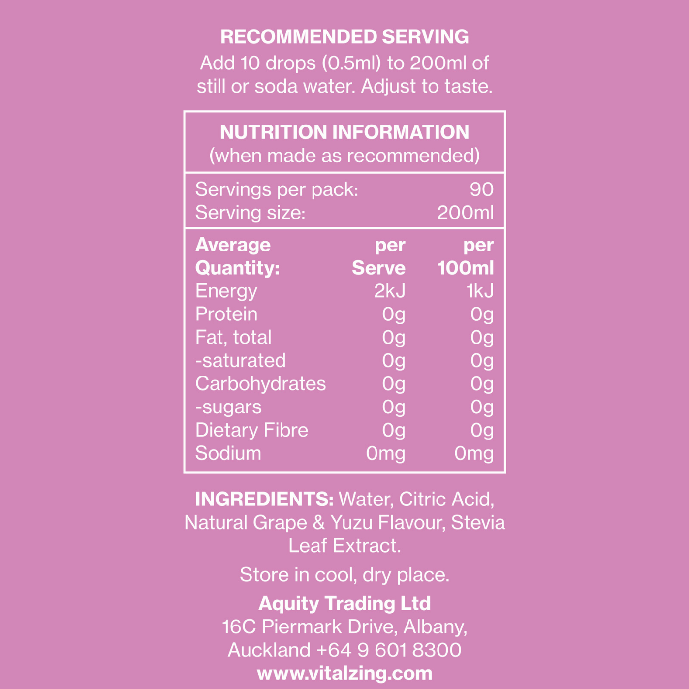 Vital Zing Water Drops Grape & Yuzu 45ml