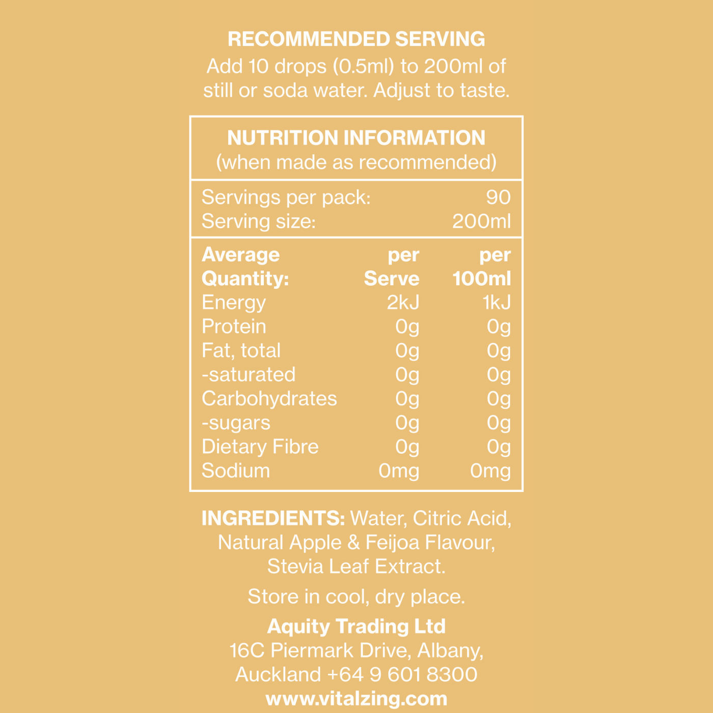 Vital Zing Water Drops Apple & Feijoa 45ml