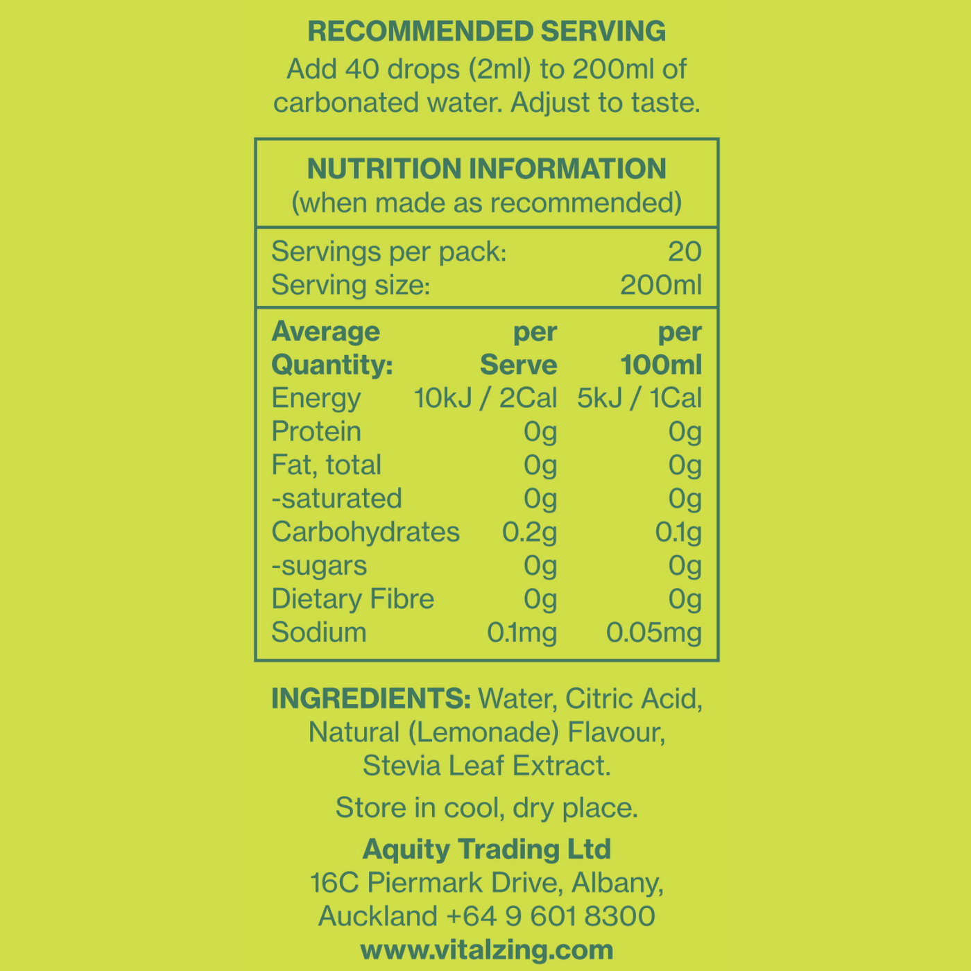 Vital Zing Soda Drops Lemonade 40ml