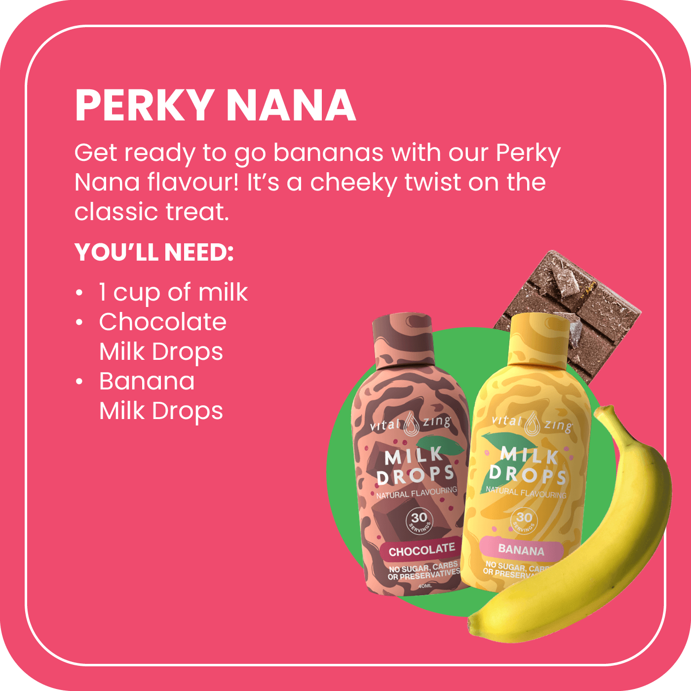 Vital Zing Milk Drops Banana 40ml