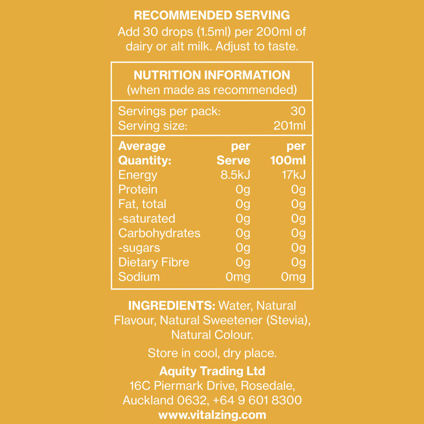Vital Zing Milk Drops Banana 40ml