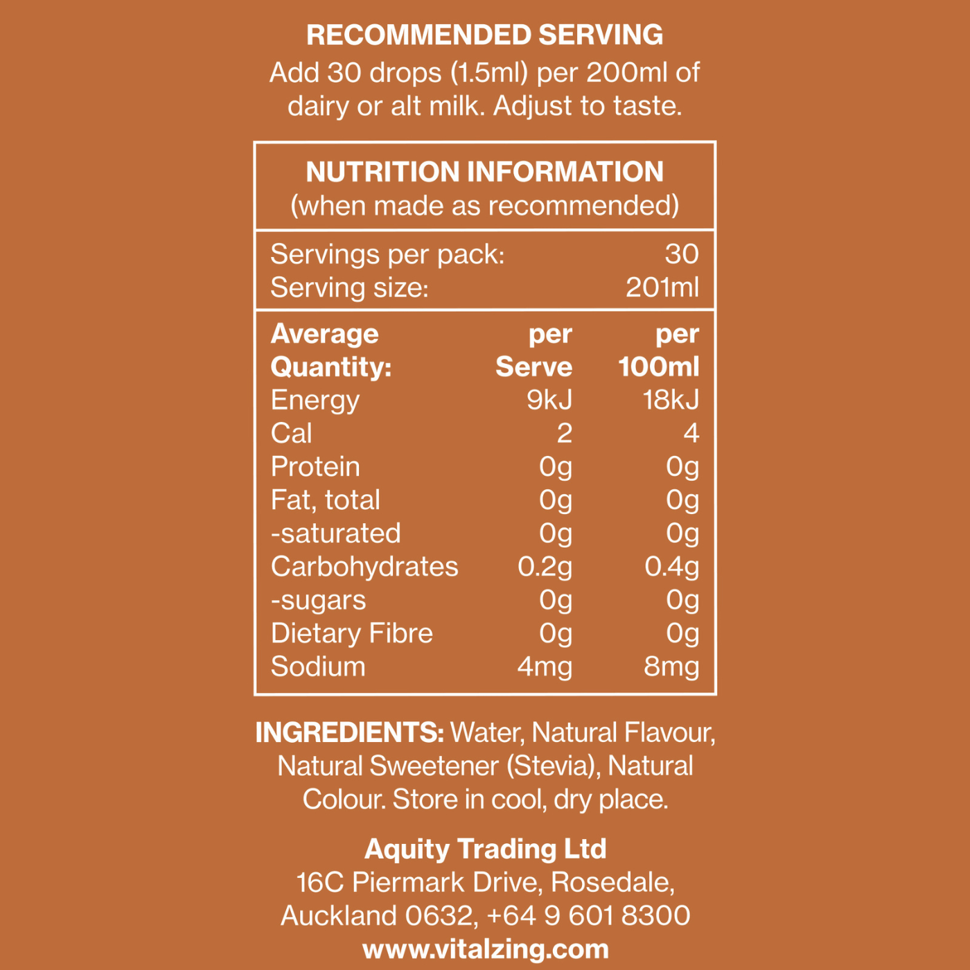 Vital Zing Cafe Drops Vanilla 40ml
